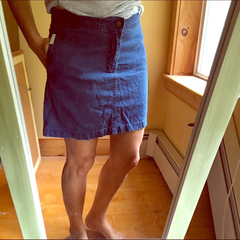 5/$25 Calvin Klein jeans blue linen cotton skirt size 3